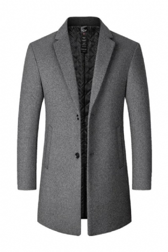 Winter Dicker Wollmantel Für Herren Stehkragen Oberbekleidung Aus Wollmischung Eleganter Lässiger Trenchcoat