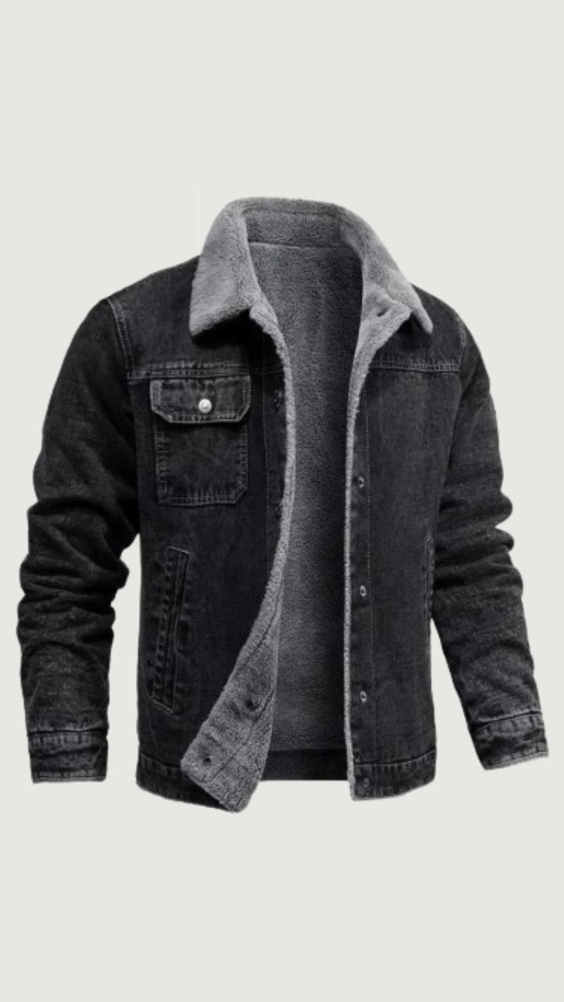 Winter-herrenjacke Dicke Jeansjacke Warme Baumwollgefütterte Herrenjacke Daunenjacke