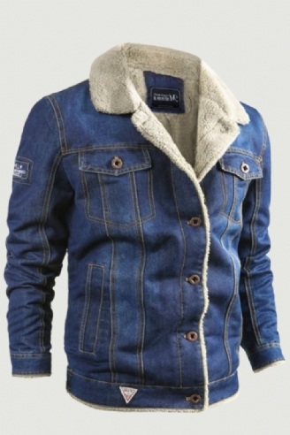 Winter-jeansjacke Für Herren Wollfutter Warme Herrenjacken Und -mäntel Oberbekleidung Windjacke Kleidung