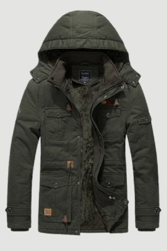 Winter-militär-thermojacke Für Herren Lässig Dick Warm Armee-piloten-parkas Mäntel Mehrere Taschen Oberbekleidung Fleece Bomberjacke Mit Kapuze