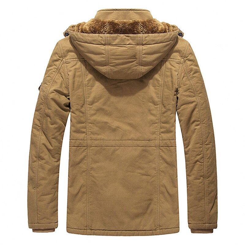 Winter-militär-thermojacke Für Herren Lässig Dick Warm Armee-piloten-parkas Mäntel Mehrere Taschen Oberbekleidung Fleece Bomberjacke Mit Kapuze - Schwarz