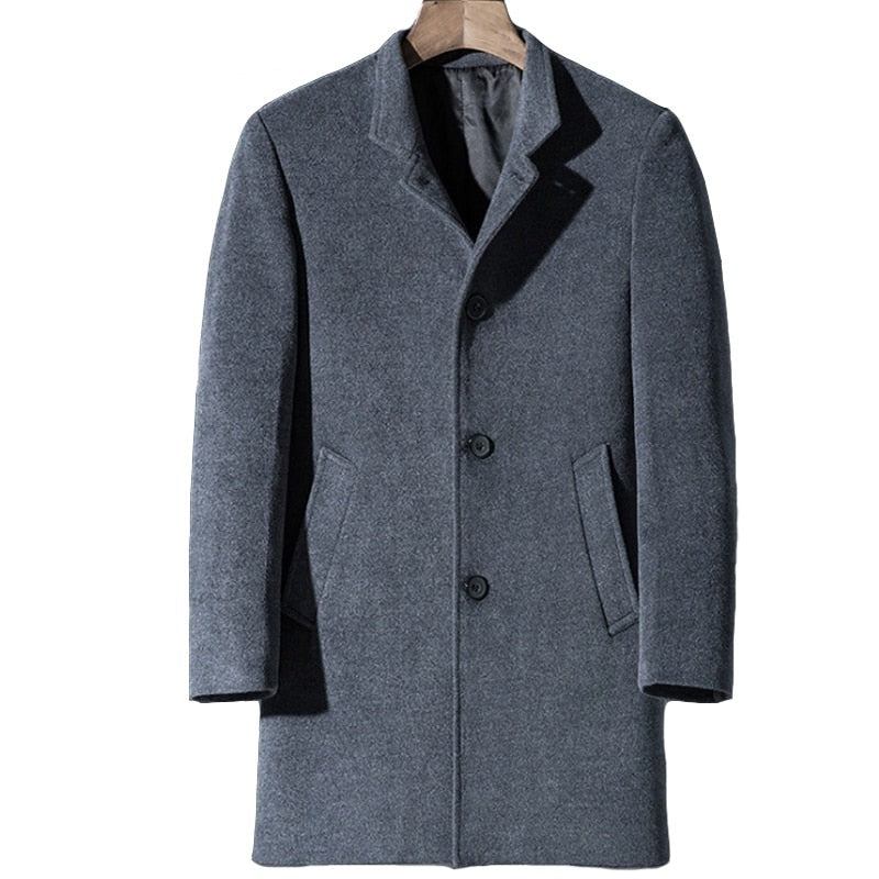 Winter-wollmantel Für Herren Lange Wollmäntel Herren-kaschmirjacke Luxuriöser Trenchcoat Aus Wolle Für Den Winter - Grau