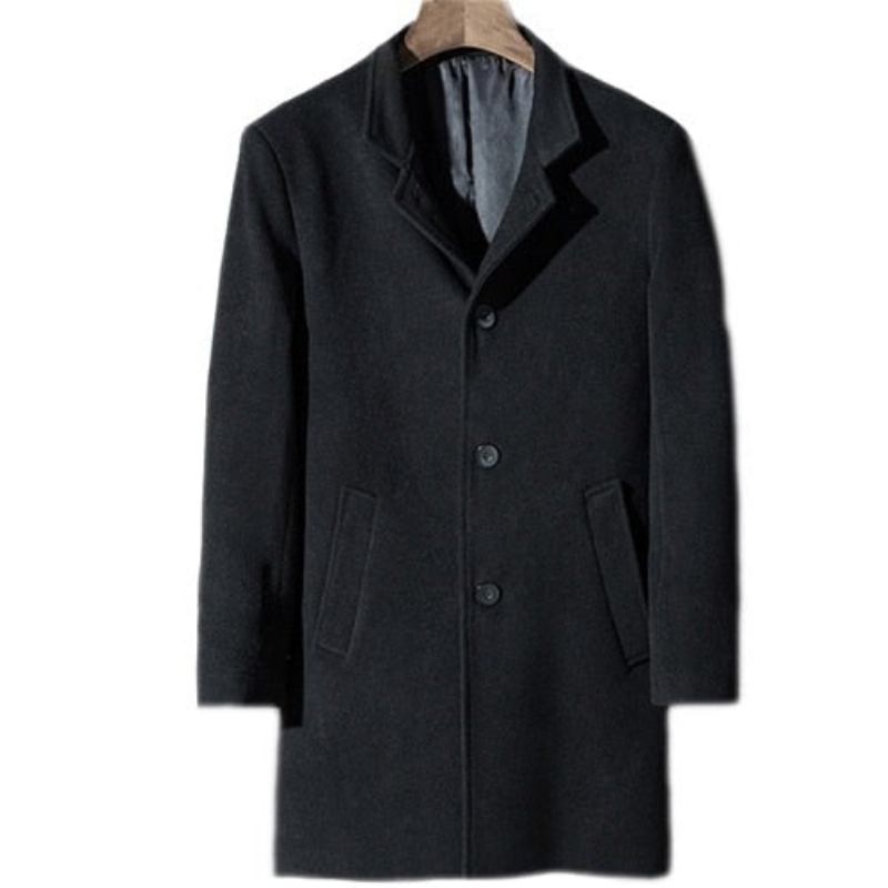 Winter-wollmantel Für Herren Lange Wollmäntel Herren-kaschmirjacke Luxuriöser Trenchcoat Aus Wolle Für Den Winter - Grau