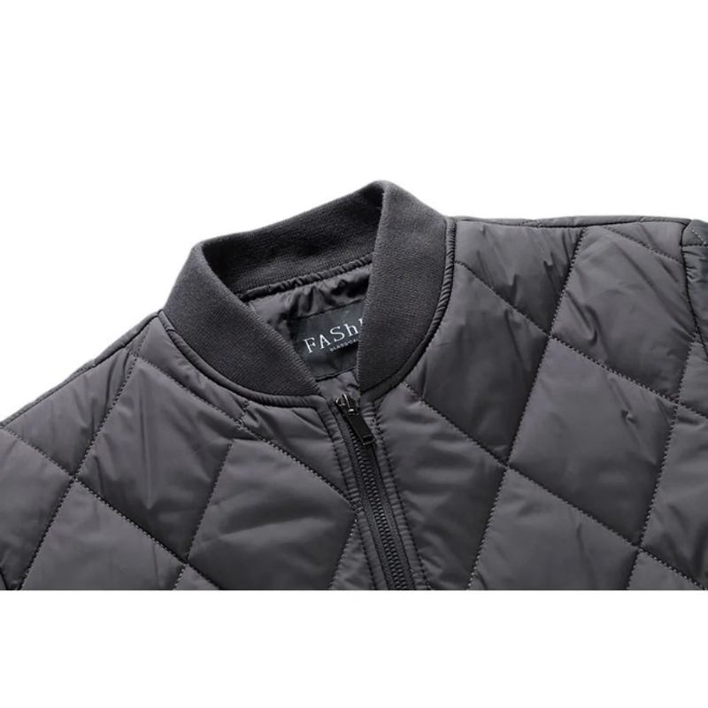 Winterjacke Für Herren Baseball-kragen Mesh Gepresst Leichte Jacke Vintage Flug Lässig Langärmelig - Grau