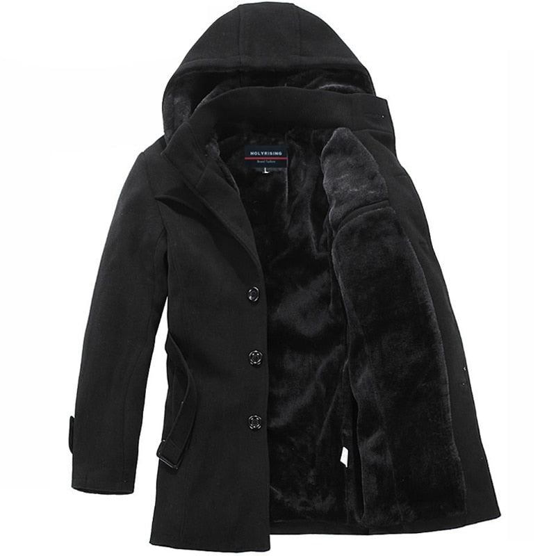 Winterjacke Für Herren Dicker Mantel Gewicht 1.5–2.2 Kg Herrenjacken Und -mäntel Herrenoberbekleidung Wintermantel - schwarz