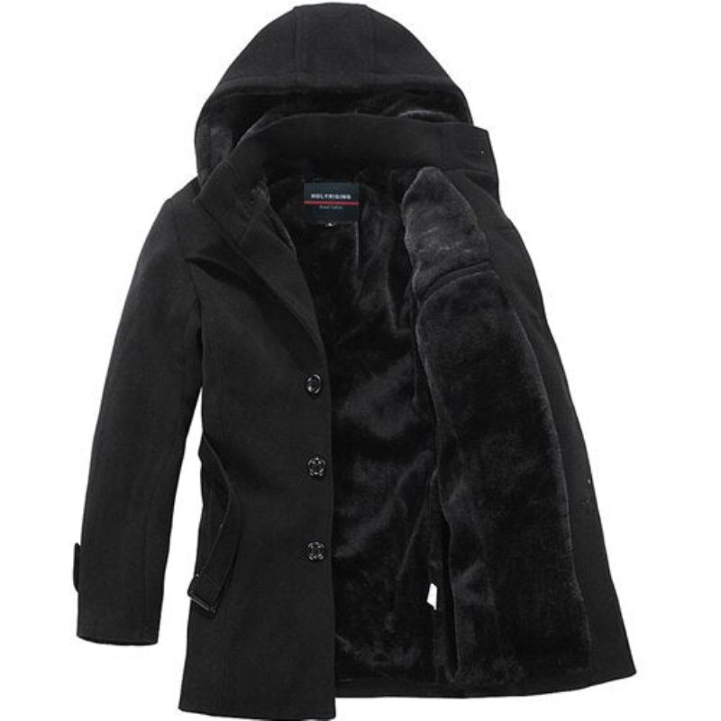 Winterjacke Für Herren Dicker Mantel Gewicht 1.5–2.2 Kg Herrenjacken Und -mäntel Herrenoberbekleidung Wintermantel - schwarz