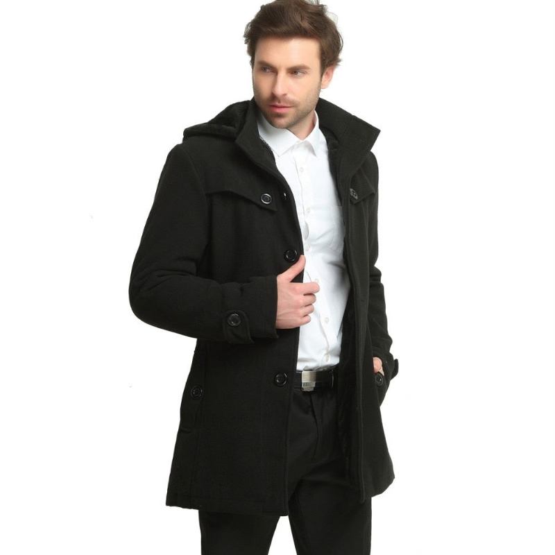 Winterjacke Für Herren Dicker Mantel Gewicht 1.5–2.2 Kg Herrenjacken Und -mäntel Herrenoberbekleidung Wintermantel - schwarz