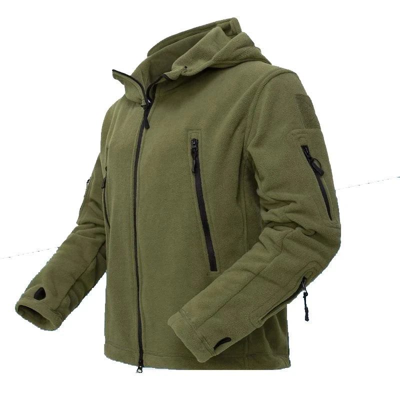 Winterjacke Für Herren Fleecejacke Mantel Herrenoberbekleidung Warm Reißverschluss Freizeitjacke Herrenkleidung Kapuzenjacke Mäntel - Khaki