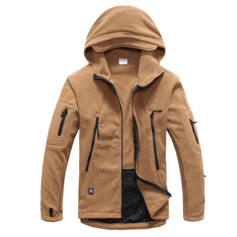 Winterjacke Für Herren Fleecejacke Mantel Herrenoberbekleidung Warm Reißverschluss Freizeitjacke Herrenkleidung Kapuzenjacke Mäntel - Khaki