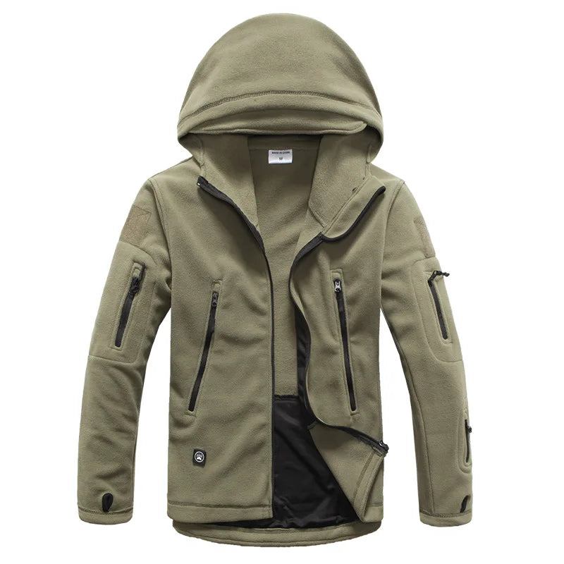 Winterjacke Für Herren Fleecejacke Mantel Herrenoberbekleidung Warm Reißverschluss Freizeitjacke Herrenkleidung Kapuzenjacke Mäntel - Khaki