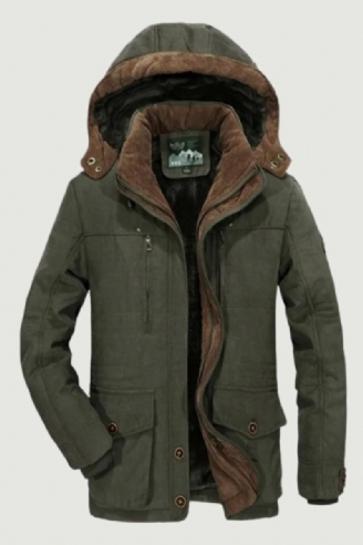 Winterjacke Für Herren Oberbekleidung Windjacke Militär Pelz Plüsch Dick Fleece Für