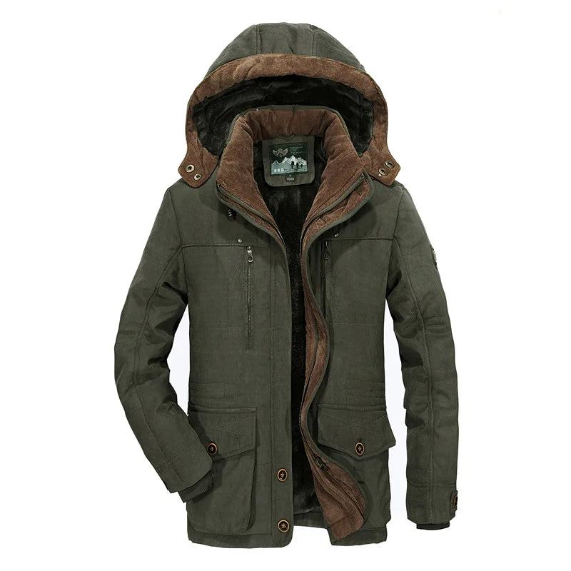 Winterjacke Für Herren Oberbekleidung Windjacke Militär Pelz Plüsch Dick Fleece Für - Kaffee