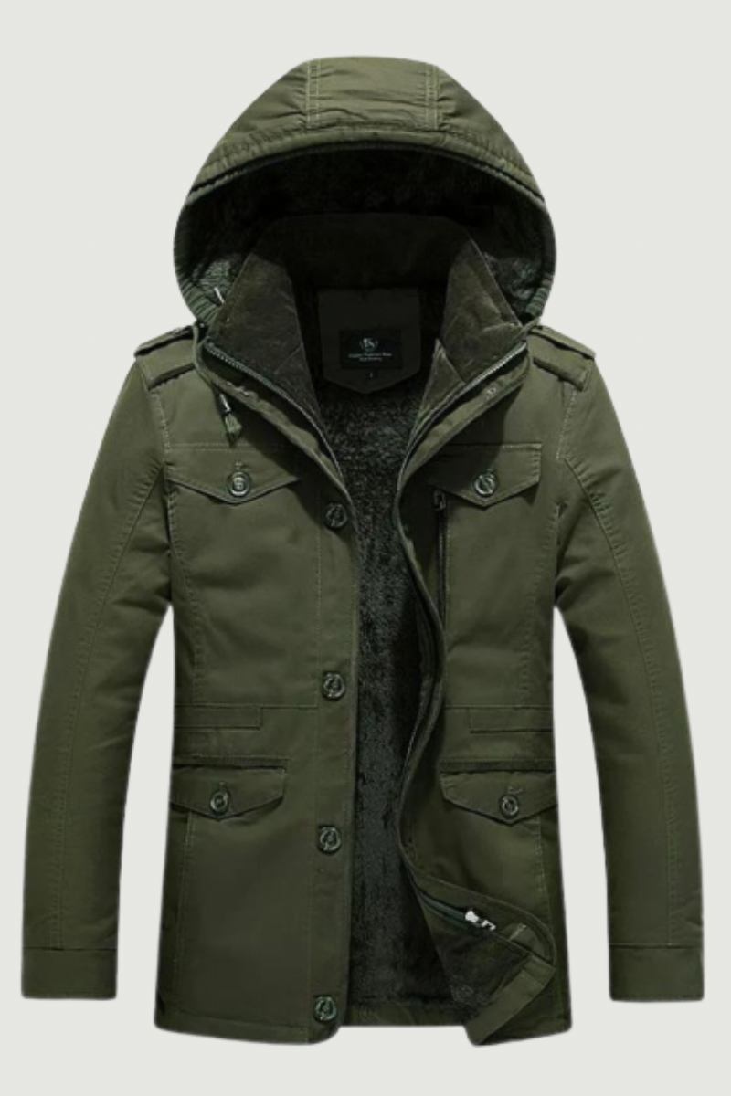 Winterjacke Für Herren Übergroße Parkas Mit Kapuze Dicke Fleecejacke Mit Mehreren Taschen Herrenbekleidung Mantel