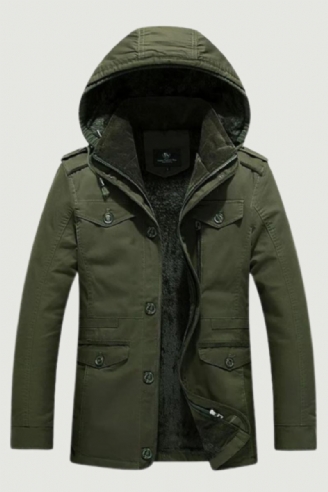 Winterjacke Für Herren Übergroße Parkas Mit Kapuze Dicke Fleecejacke Mit Mehreren Taschen Herrenbekleidung Mantel