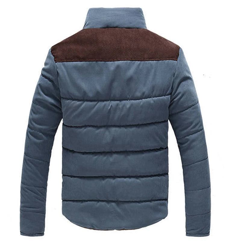 Winterjacke Herren Warme Lässige Baumwollmäntel Oberbekleidung - Blau