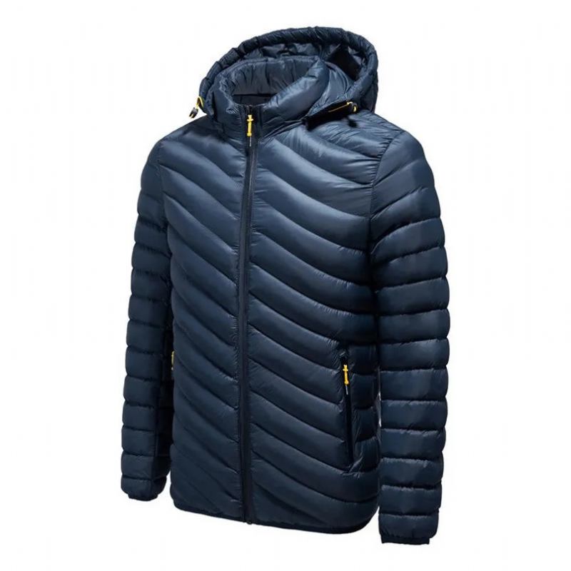 Winterjacke Mit Kapuze Für Herren Pufferjacke Herbstmantel Für Gesteppte Wattierte Mäntel Bekleidung - Schwarz