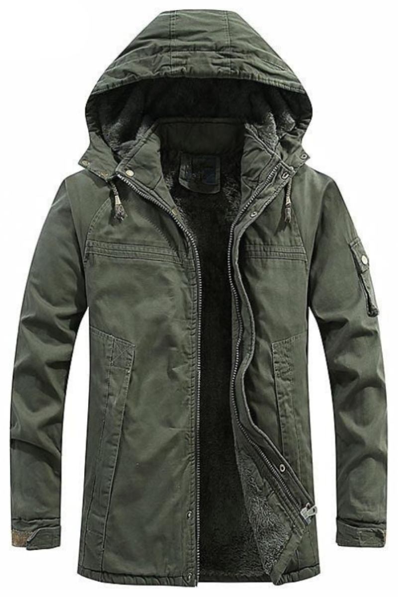 Winterjacken Für Herren Fleece Warme Windjacke Dicke Militärjacke Mit Kapuze Bekleidung