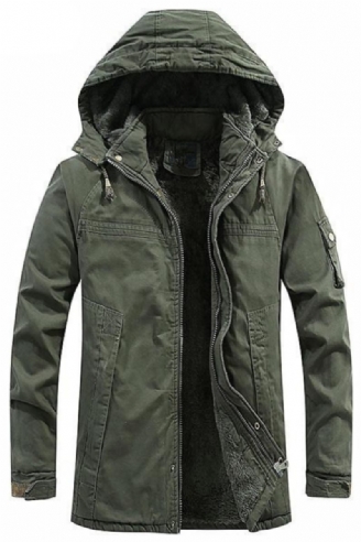 Winterjacken Für Herren Fleece Warme Windjacke Dicke Militärjacke Mit Kapuze Bekleidung