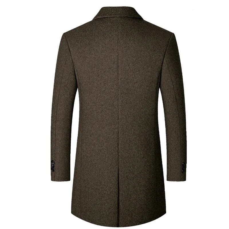 Wintermantel Für Herren Lässige Taschen Luxuriöse Herrenbekleidung Warmer Trenchcoat Bequeme Oberbekleidung - schwarz