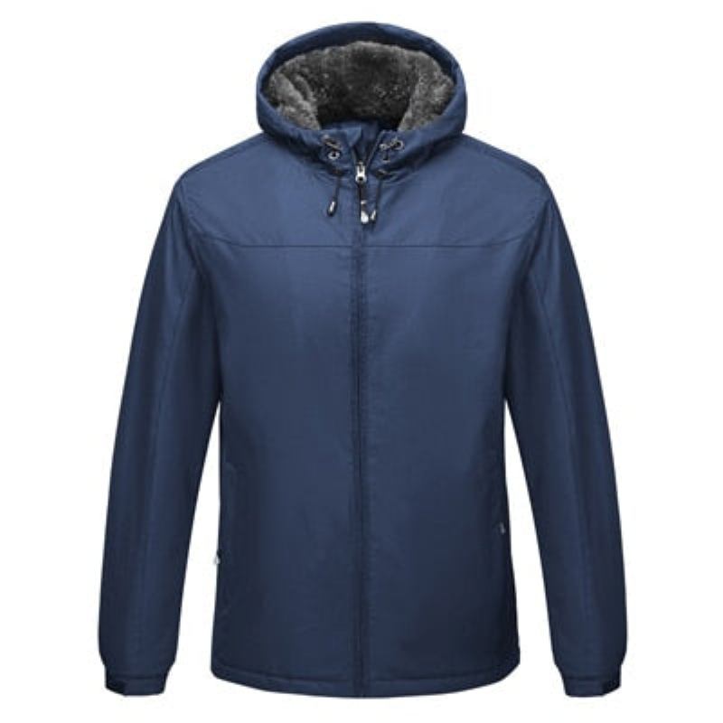 Wintersportjacke Für Herren Lässige Windjacke Für Draußen Thermo-kapuzenmäntel Fleece Warme Jacken Für - Himmelblau