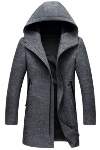 Winterwollmantel Für Herren Wolljacke Für Hochwertig Mit Kapuze