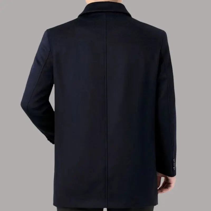 Wollmantel Für Herren Business-casual-trenchcoat Mantel Für Dick - Marineblau