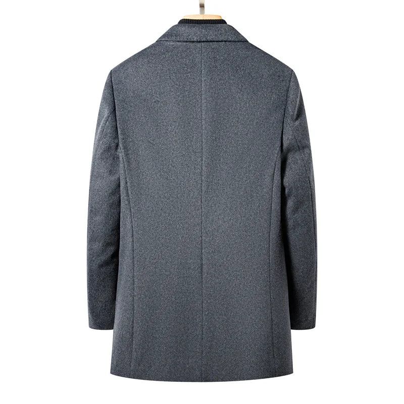 Wollmantel Herren Business Casual Trenchcoat Mantel Dick - Grau