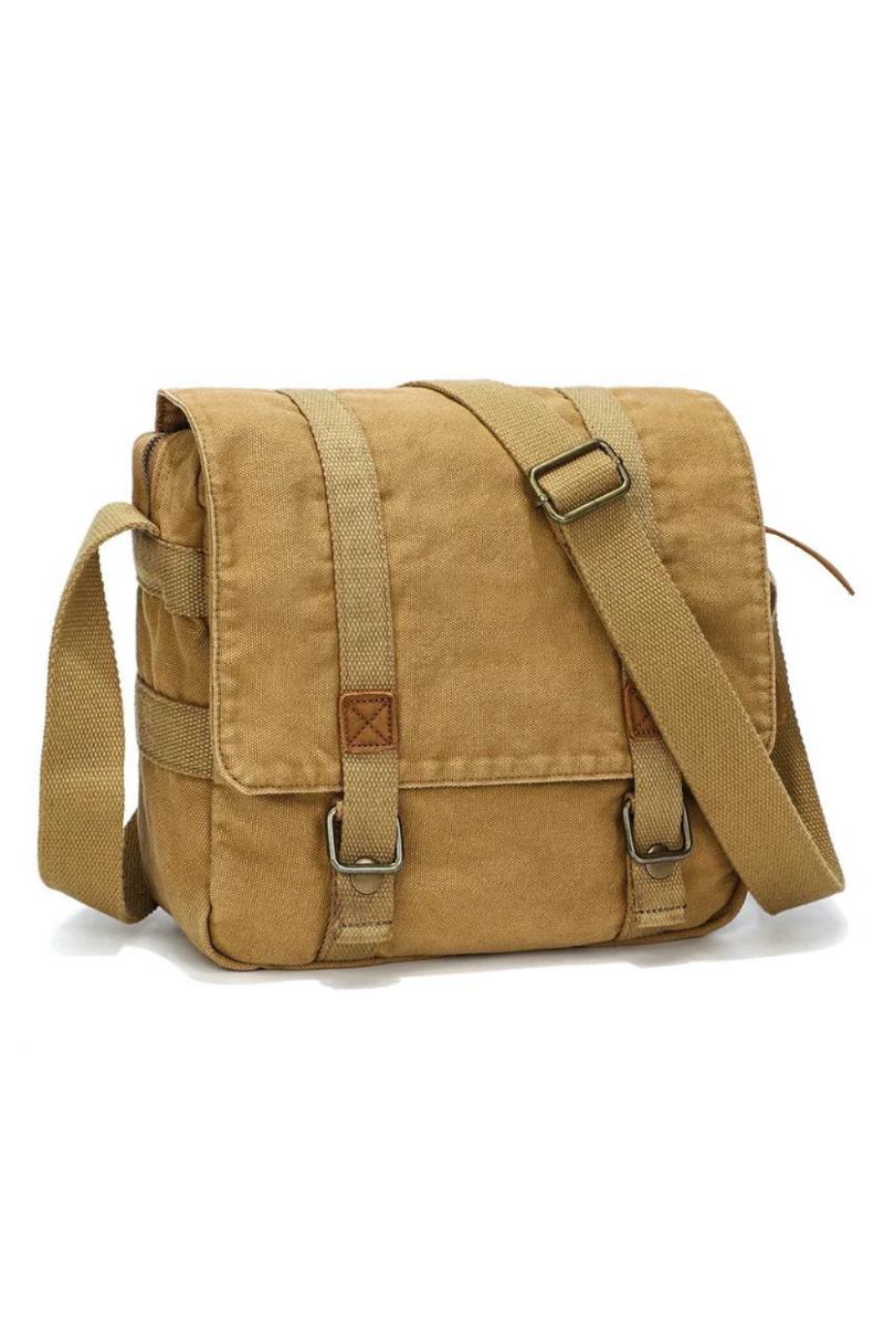 Canvas-tasche Retro-umhängetasche Aus Canvas Trendige Lässige Umhängetasche Für Herren - Grün