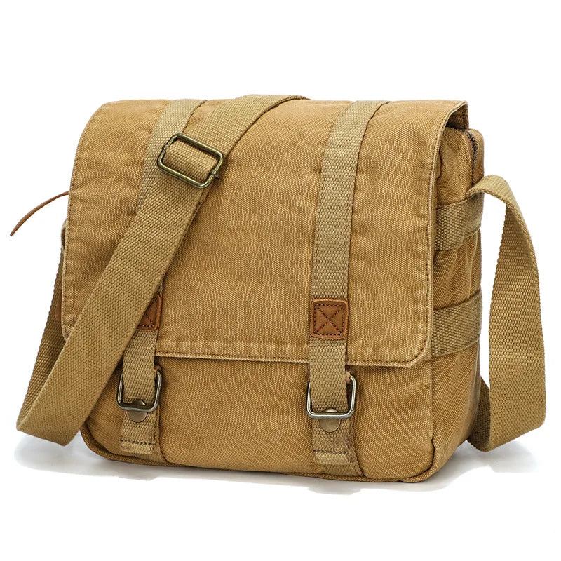 Canvas-tasche Retro-umhängetasche Aus Canvas Trendige Lässige Umhängetasche Für Herren - Grün