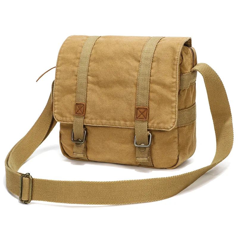 Canvas-tasche Retro-umhängetasche Aus Canvas Trendige Lässige Umhängetasche Für Herren - Grün