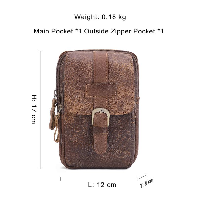 Echtes Leder Herren-hüfttaschen Vintage-hüfttasche Geldgürteltasche Für Herren - Braun