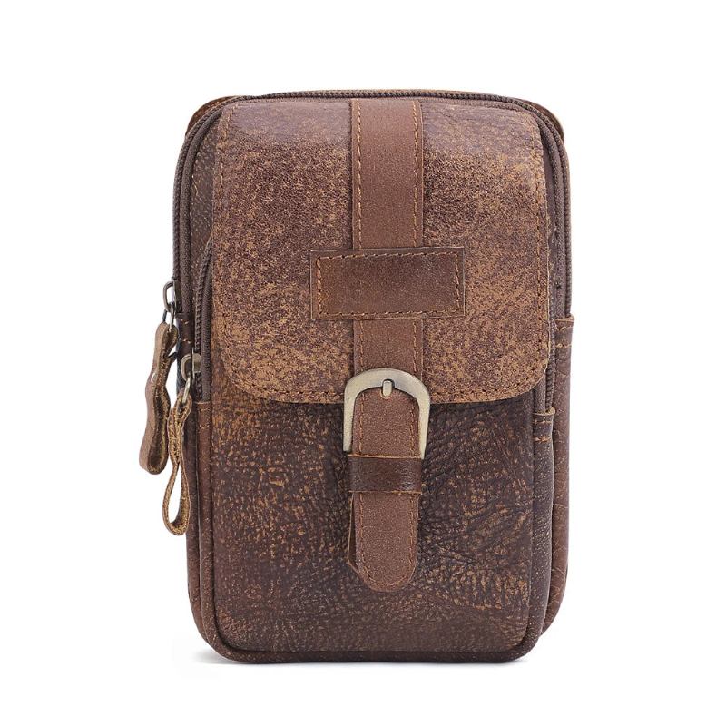 Echtes Leder Herren-hüfttaschen Vintage-hüfttasche Geldgürteltasche Für Herren - Braun