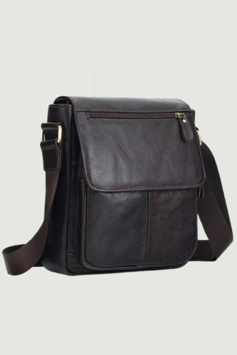 Echtes Leder Herren Vintage Handtaschen Klappe Schultertaschen Lässige Messenger Bags Umhängetasche