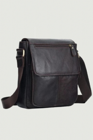 Echtes Leder Herren Vintage Handtaschen Klappe Schultertaschen Lässige Messenger Bags Umhängetasche