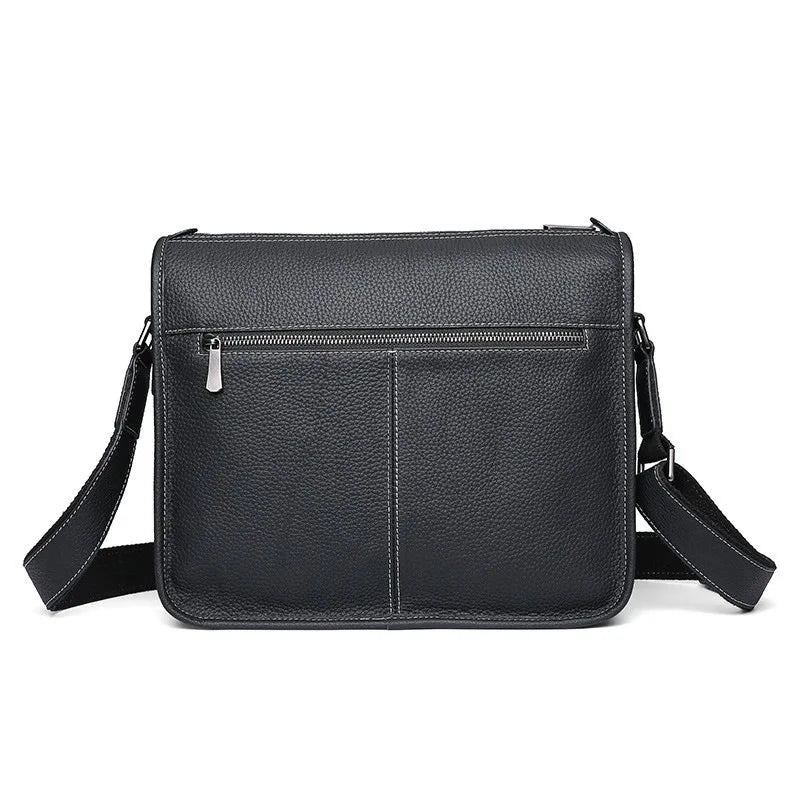 Herren Echtleder Messenger Bags Business Umhängetaschen Ledertaschen - Schwarz