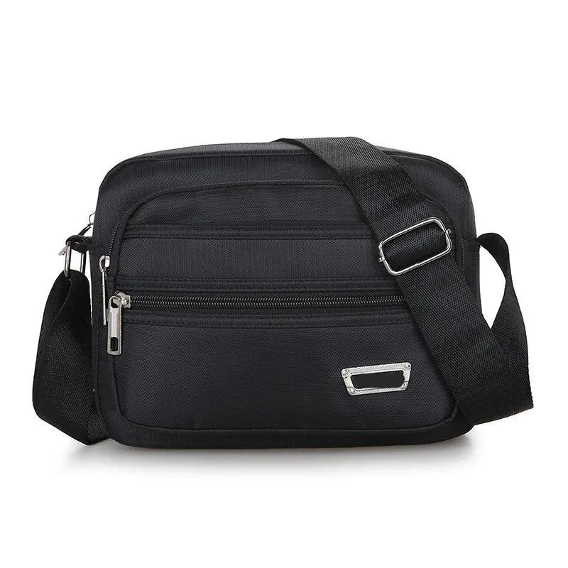 Herren Messenger Bag Mini Business Schultertaschen Lässige Umhängetaschen Mehrschichtig - Schwarz