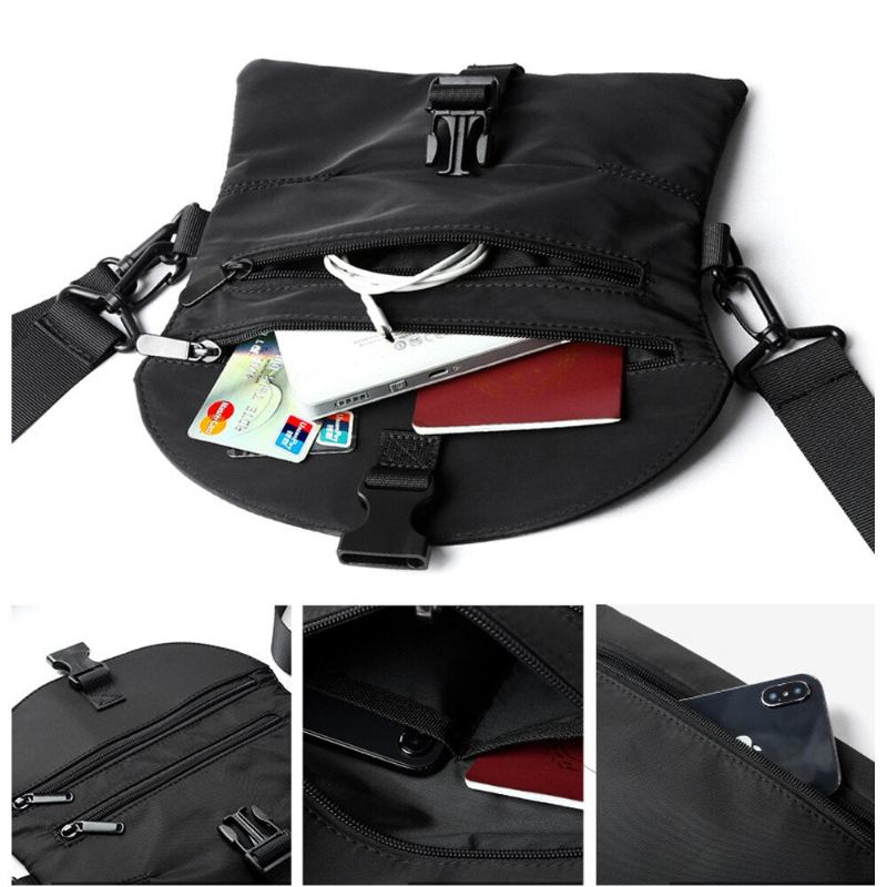 Herren Messenger Bag Oxford Umhängetaschen Business Weiche Handtaschen Mini Handtasche - Schwarz