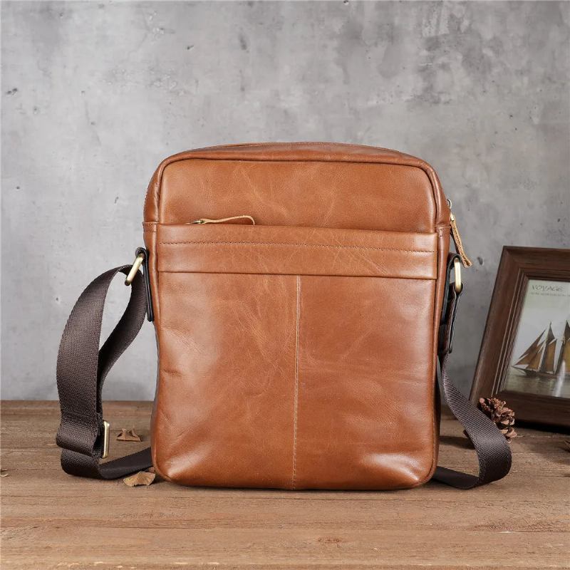 Herrentasche Lässige Individuelle Ledertasche Für Herren Retro-umhängetasche - Orange