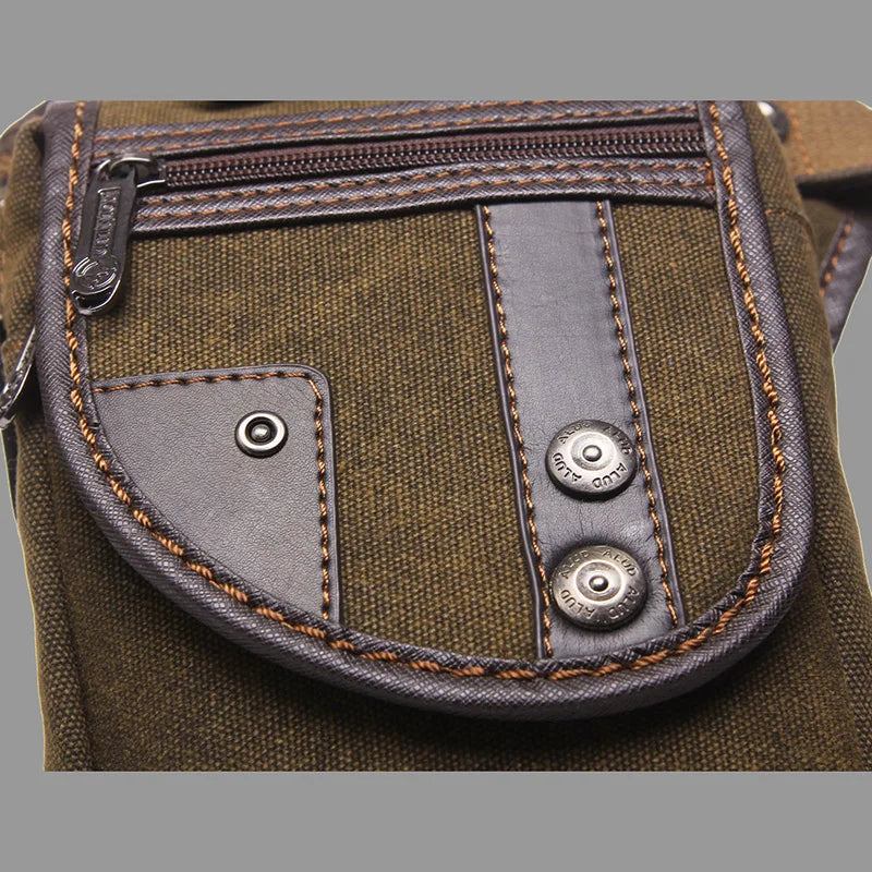 Hüfttasche Für Herren Beintasche Oberschenkeltasche Für Motorradfahrer Nylon Canvas Militär/angriff Umhängetasche Für Männer Hüftgürtel - Schwarz