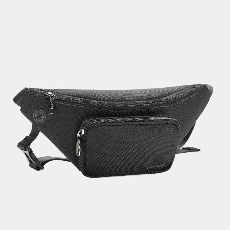 Hüfttasche Für Herren Umhängetasche Modische Für Lässige Brusttasche Handtasche - Schwarz