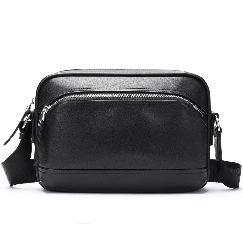 Leder Cross Herren Tasche Top Schicht Schultertasche Persönlichkeit Schulter Geldbörsen Und Handtaschen - schwarz