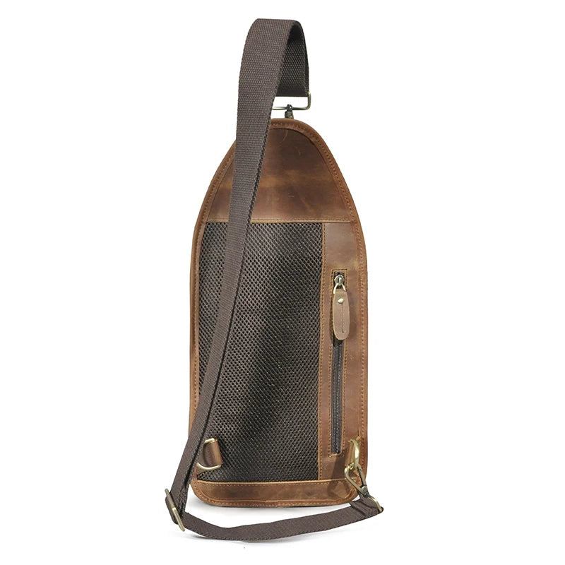 Leder Retro-brusttasche Schultertasche Design Reise Umhängetasche Rucksack Für Männer - braun