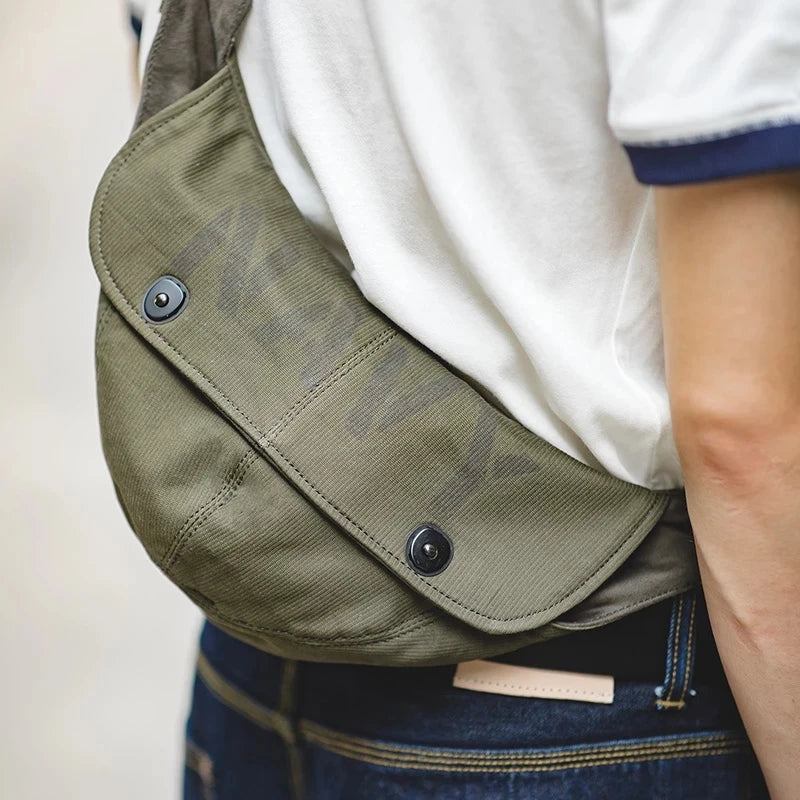 Retro Deck Herrentaschen Militär Canvas Messenger Crossbody Brust Hüfttasche Hüte Schultergurt Tasche - Grün