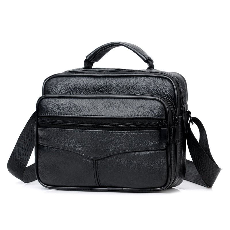 Schwarze Umhängetasche Für Herren Luxuriöse Wasserdichte Lederhandtasche Für Geschäftsleute Multifunktionale Mit Großem Fassungsvermögen - Stil A