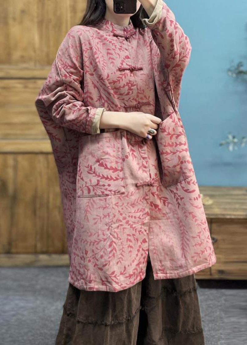 Baumwoll-trenchcoat Mit Vintage-pink-print-taschen Frühling