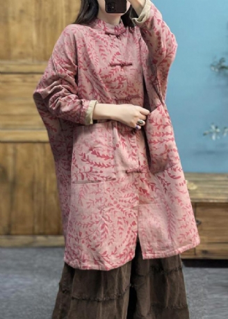 Baumwoll-trenchcoat Mit Vintage-pink-print-taschen Frühling