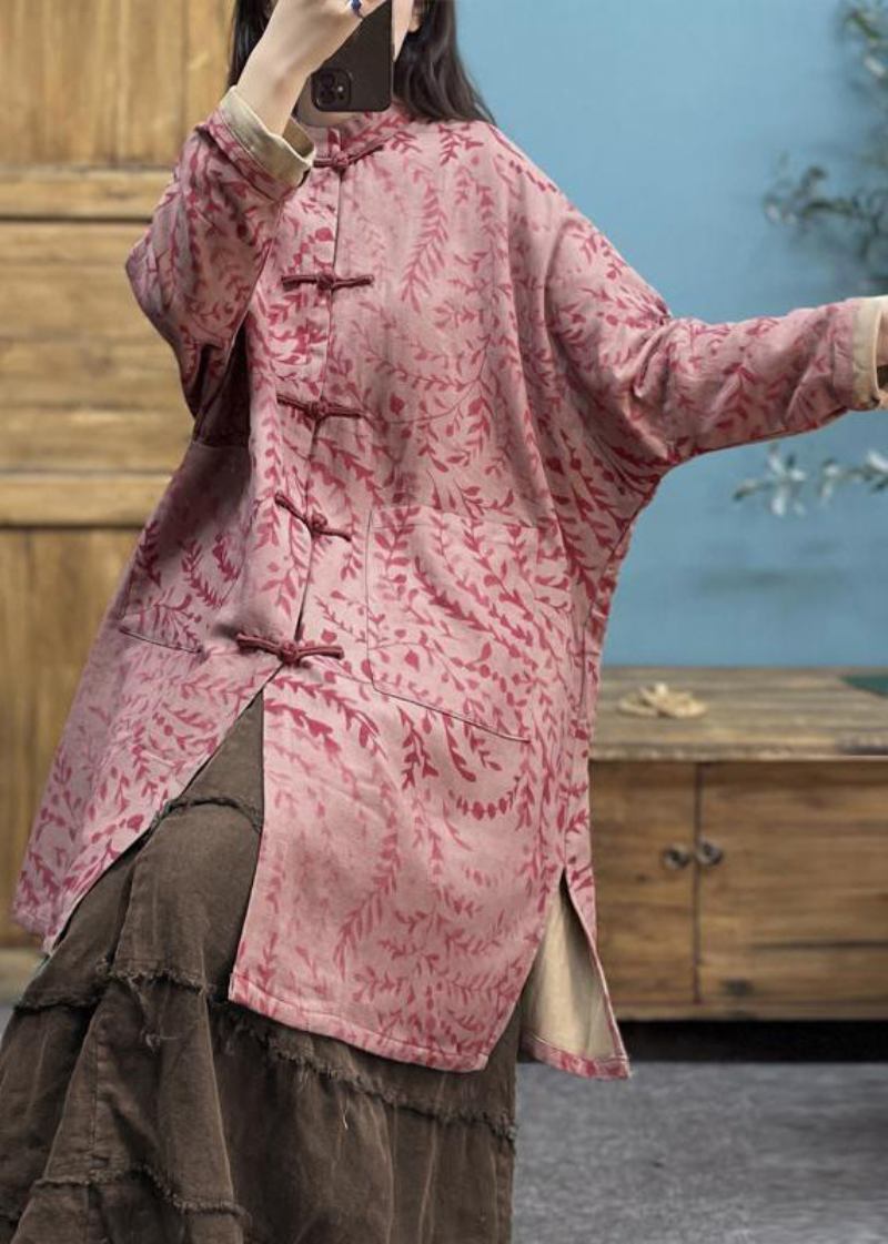 Baumwoll-trenchcoat Mit Vintage-pink-print-taschen Frühling - Damen-Trenchcoats