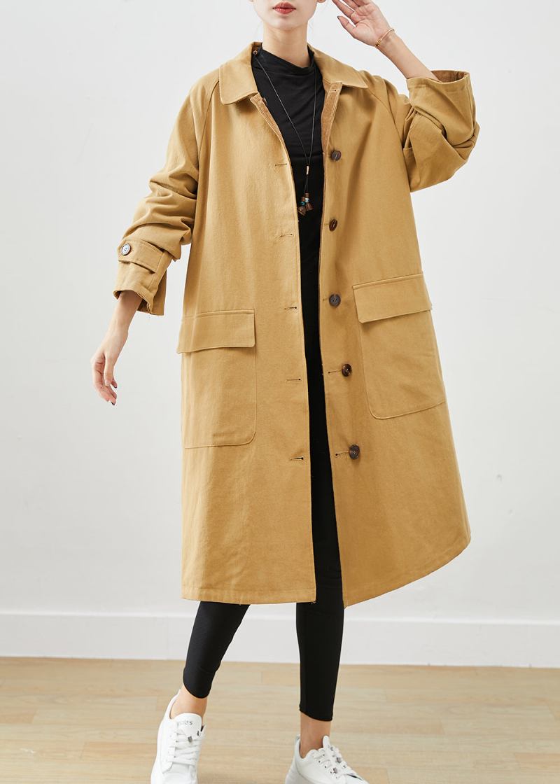 Boutique Coffee Übergroßer Beidseitig Tragbarer Cord-trenchcoat Für Den Herbst - Damen-Trenchcoats