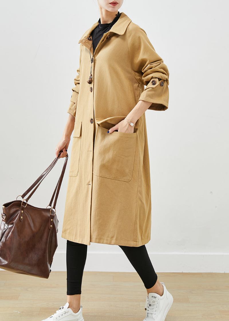 Boutique Coffee Übergroßer Beidseitig Tragbarer Cord-trenchcoat Für Den Herbst - Damen-Trenchcoats