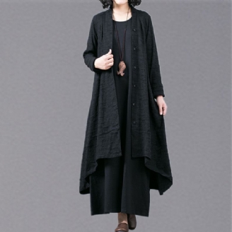 Boutique Schwarze Jacquard-mäntel Übergröße Baggy Großer Saum Asymmetrisches Design Outwear Damen Patchwork Maxi-mantel